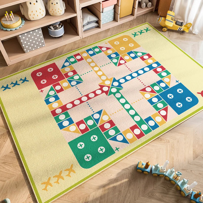 Cartoon Car Traffic Kids Play Mat Crystal Velvet Children's Area Rug Baby Crawling Carpet for Playroom Bedroom Living Room