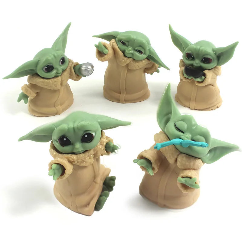 New 5pcs/set Baby Yoda Grogu Mandalorian Action Figure Toys 4-7cm Yoda Baby Action Toys Star Wars Figuras Hot Xmas Gifts